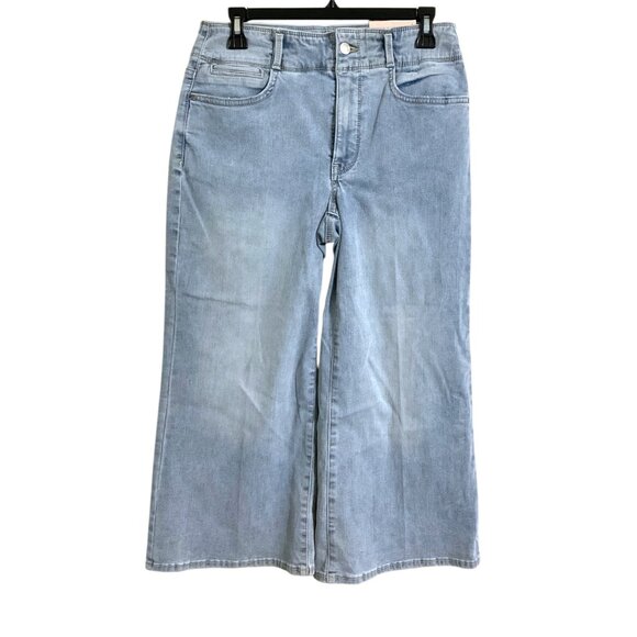 NYDJ New High Rise Major Wide Leg Capri Jeans in Cool Embrace Light Wash size 6 - Picture 2 of 16